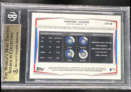 2014 Bowman Chrome #CTP-39 Aaron Judge Top Prospects BGS 10