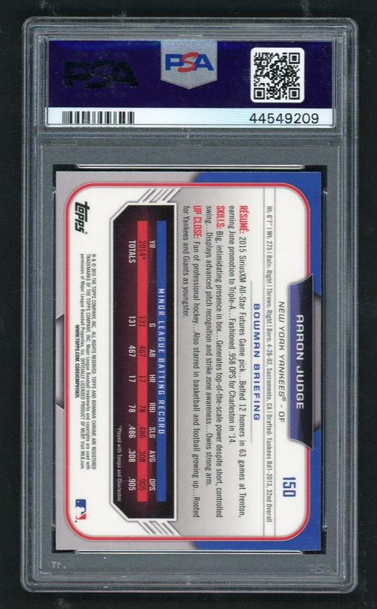 2015 Bowman Draft Chrome Refractor Aaron Judge #150 PSA 10