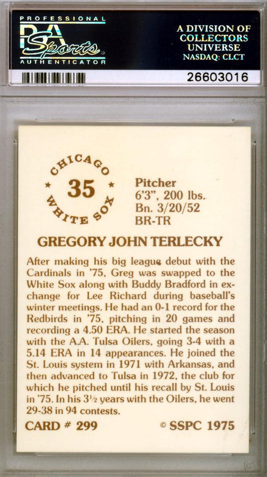 Greg Terlecky Autographed 1975 SSPC Card #299 St. Louis Cardinals PSA/DNA #26603016