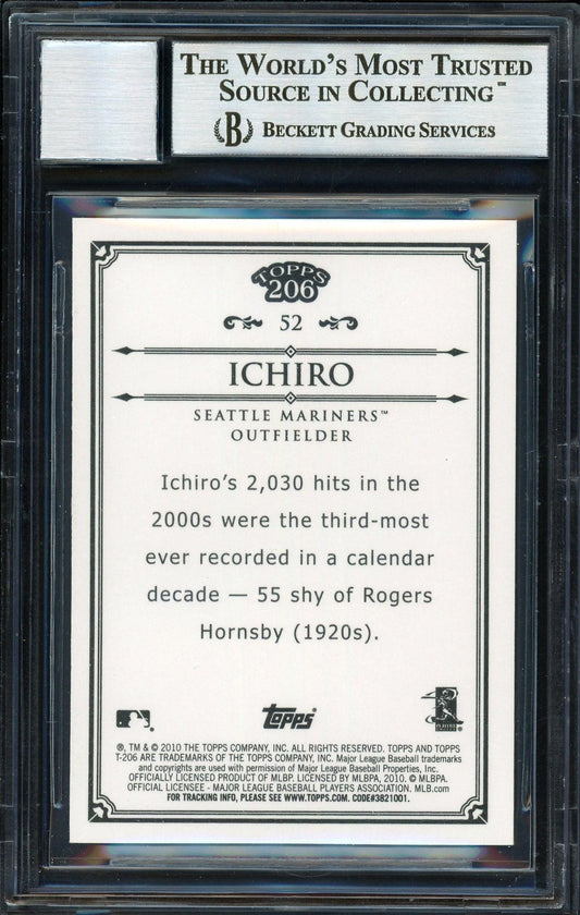 Ichiro Suzuki Autographed 2010 Topps 206 Bronze Card #52 Seattle Mariners Auto Grade 10 Beckett BAS #12669753