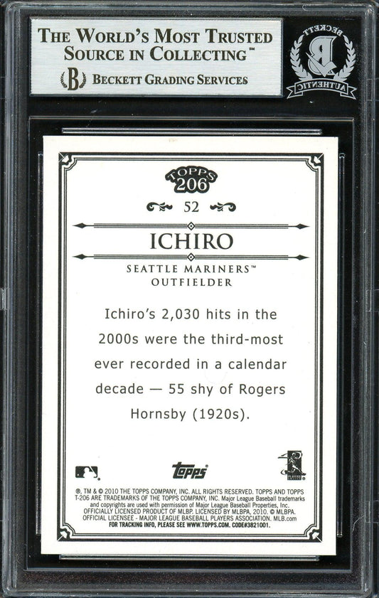 Ichiro Suzuki Autographed 2010 Topps 206 Bronze Card #52 Seattle Mariners Beckett BAS #12669115