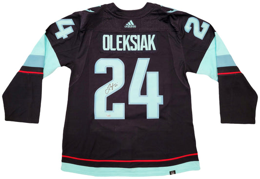 Seattle Kraken Jamie Oleksiak Autographed Navy Adidas Authentic Jersey Size 54 Fanatics Holo Stock #203033