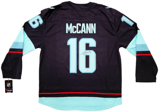 Seattle Kraken Jared McCann Autographed Navy Fanatics Breakaway Jersey Size XL Fanatics Holo Stock #203030