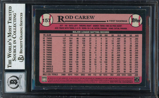 Rod Carew Autographed 2014 Topps Archives Card #157 California Angels Auto Grade Gem Mint 10 Beckett BAS #12751958