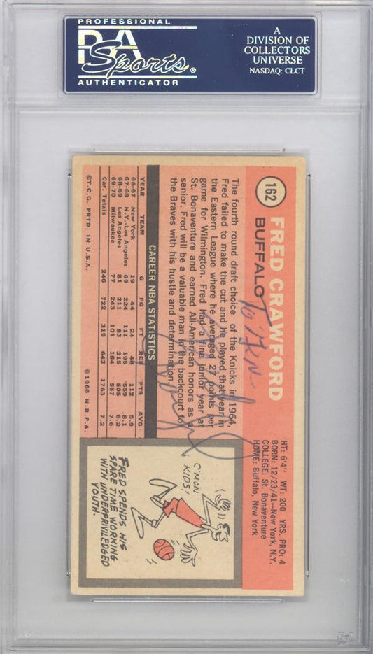 Fred Crawford Autographed 1970 Topps Card #162 Buffalo Braves Signed Twice PSA/DNA #83921931