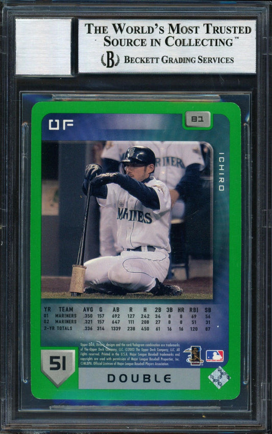 Ichiro Suzuki Autographed 2003 Upper Deck Victory Card #81 Seattle Mariners Auto Grade 10 Beckett BAS #12491319