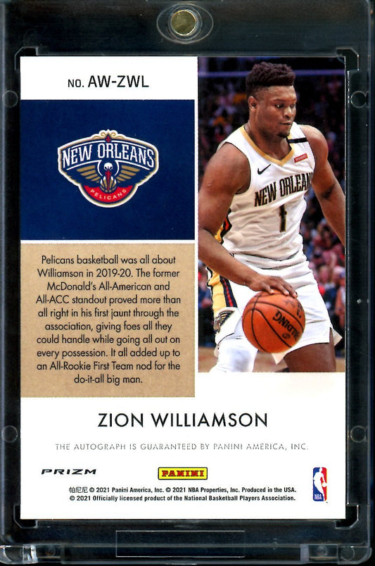 2021/22 Panini Mosaic Zion Williamson Award-Winning Auto Pelicans