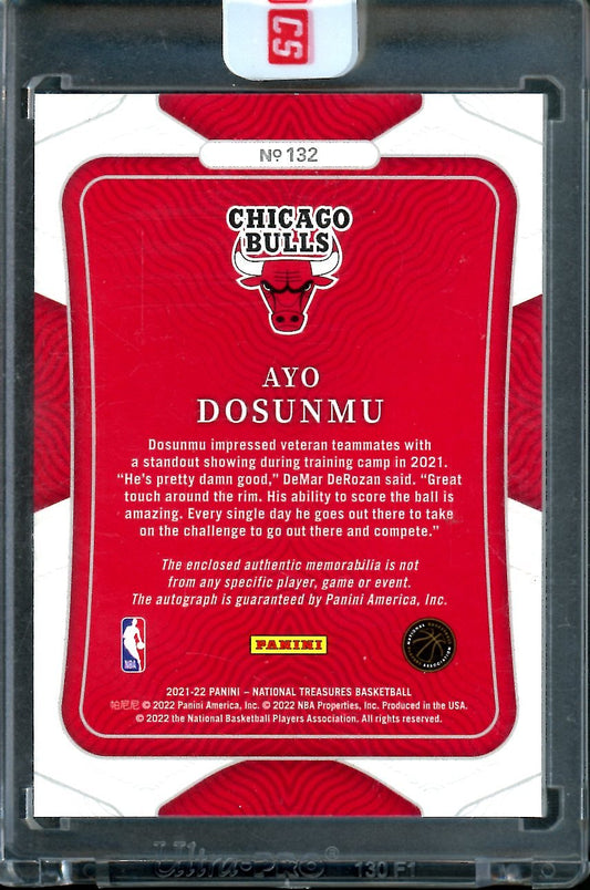 2021/22 Panini National Treasures Ayo Dosunmu Rookie Auto RPA /8 Bulls