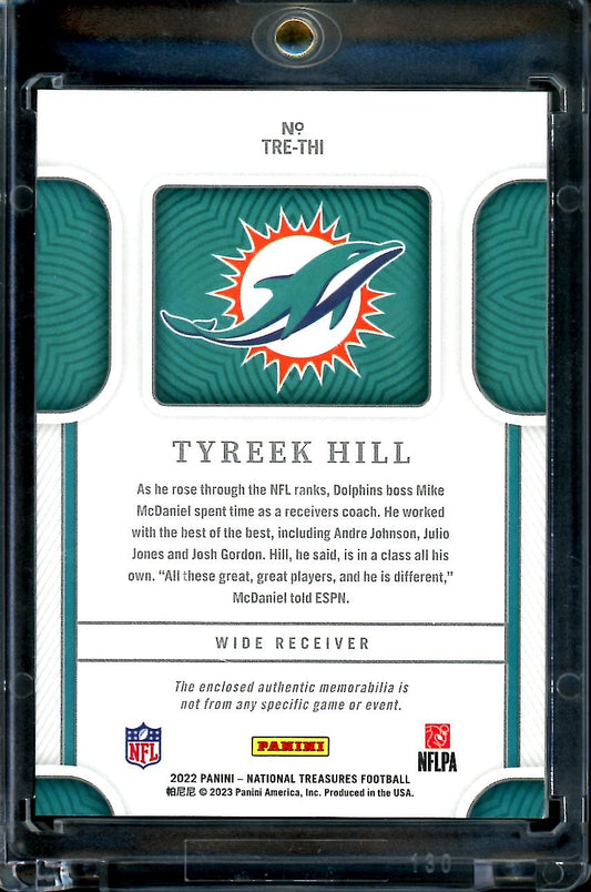 2022 Panini National Treasures Tyreek Hill Tremendous Treasures 1/1 Nike Patch Dolphins