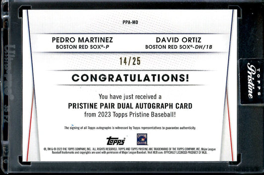 2023 Topps Prestine Pedro Martinez/David Ortiz Dual Auto /25 Red Sox