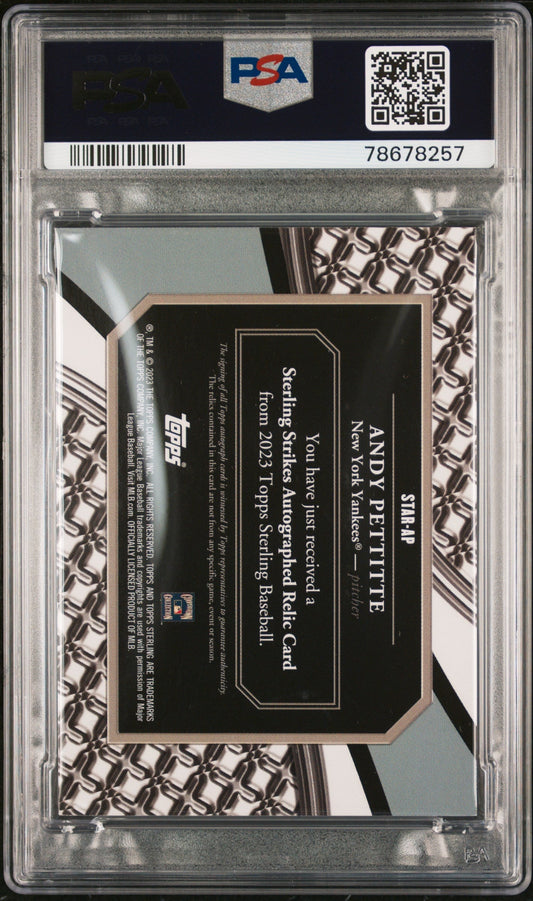2023 Topps Sterling Strikes Auto Andy Pettitte #STARAP Red 1 / 5 PSA 9 Auto 9