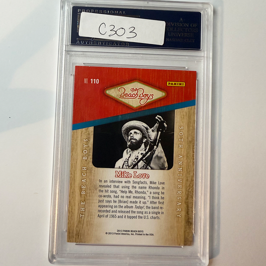 Mike Love Beach Boys Signed 2013 Panini #110 PSA Auto Authentic