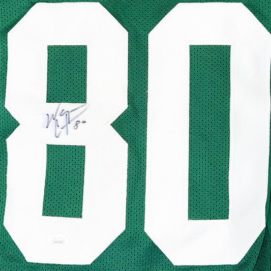 Wayne Chrebet Signed New York Green Bled Signature Football Jersey (JSA)