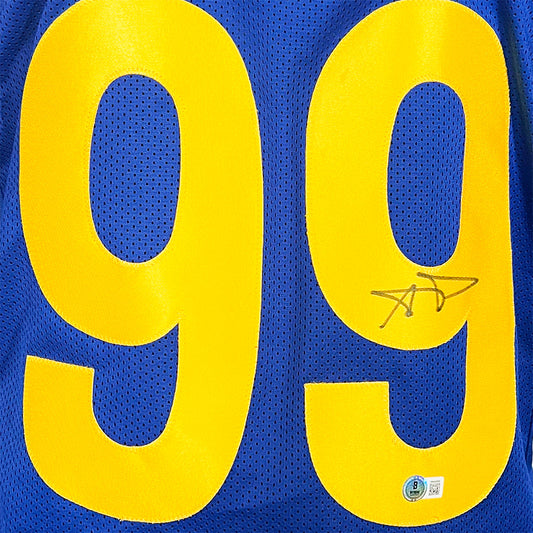 Aaron Donald Signed Los Angeles Royal Blue Football Jersey (Beckett)