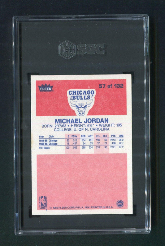 1986-87 Fleer #57 Michael Jordan Chicago Bulls SGC 6 Rookie Basketball Card