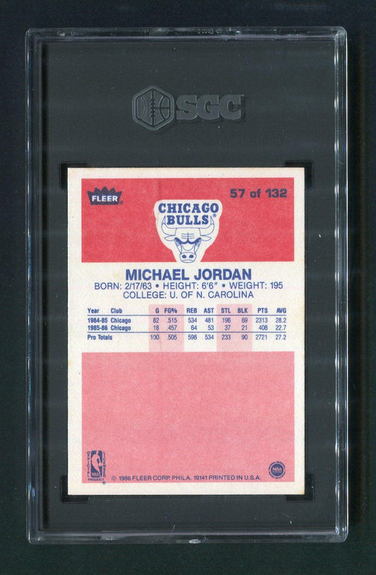 1986-87 Fleer #58 Michael Jordan Chicago Bulls SGC 7 Rookie Basketball Card