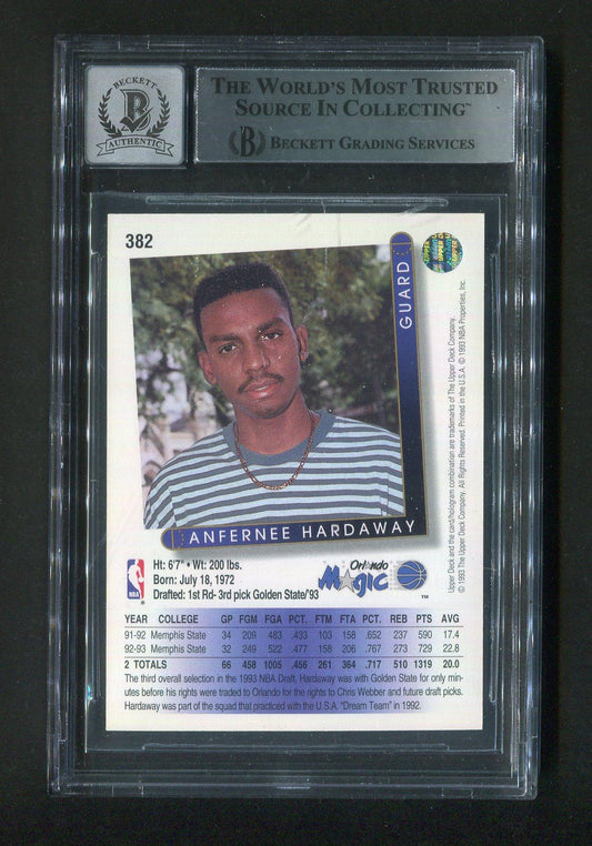1993-94 Upper Deck #382 Anfernee Penny Hardaway BGS 10 Autograph Signed Rookie Card