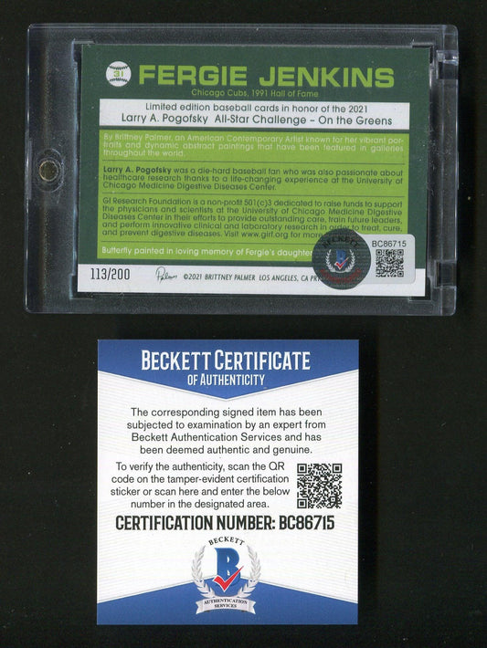 2021 All-Star Challenge Fergie Jenkins #31 BGS Signed Baseball Card