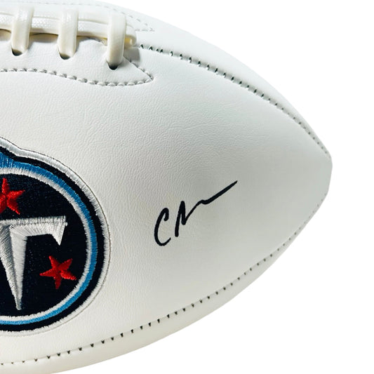 Chris Johnson Signed Tennessee Titans Official NFL Team Logo Football (Beckett)