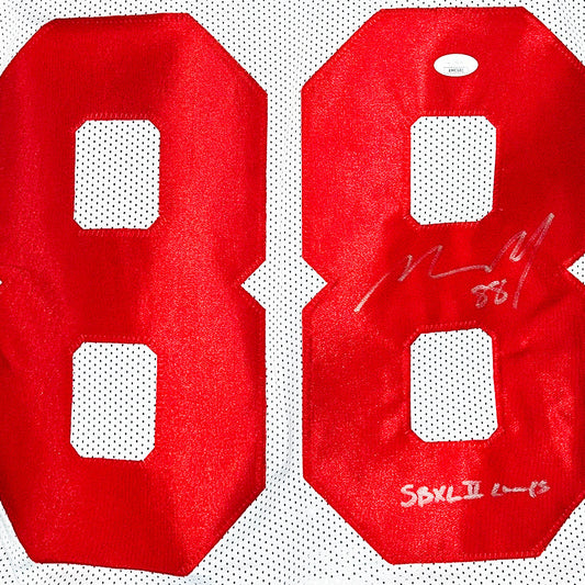 Michael Matthews Signed SB XLII Champs Inscription New York Football Jersey (JSA)