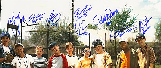 Sandlot Movie Cast Signed 8 Signature Nickname Inscriptions Pose 3 16x20 Baseball Photo (Beckett)