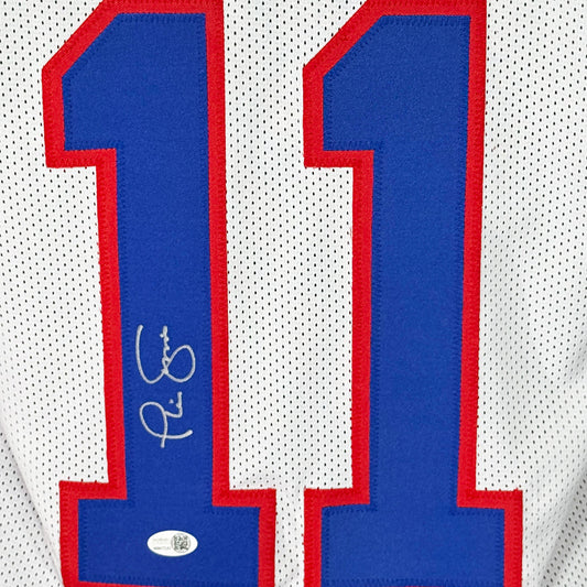 Phil Simms Signed New York White Football Jersey (JSA)