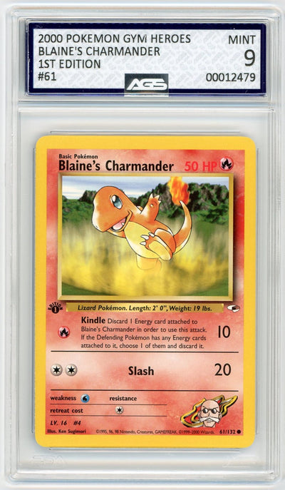 AGS (MINT 9) Blaine's Charmander #61 - Gym Heroes (#00012479)