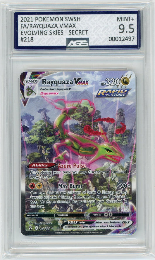 AGS (MINT+ 9.5) Rayquaza VMAX #218 - Evolving Skies (#00012497)