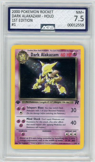AGS (NM+ 7.5) Dark Alakazam #1 - Team Rocket (#00012559)