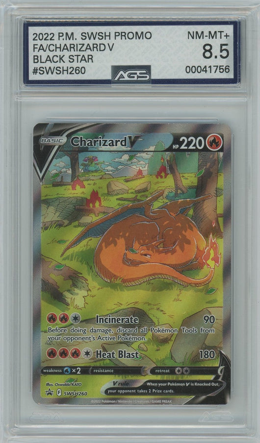 AGS (NM-MT+ 8.5) Charizard V #SWSH260 - Sword & Shield Promos (#00041756)