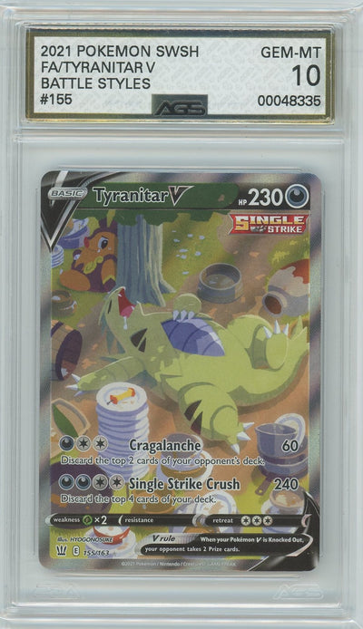 AGS (GEM-MT 10) Tyranitar V #155 - Battle Styles (#00048335)