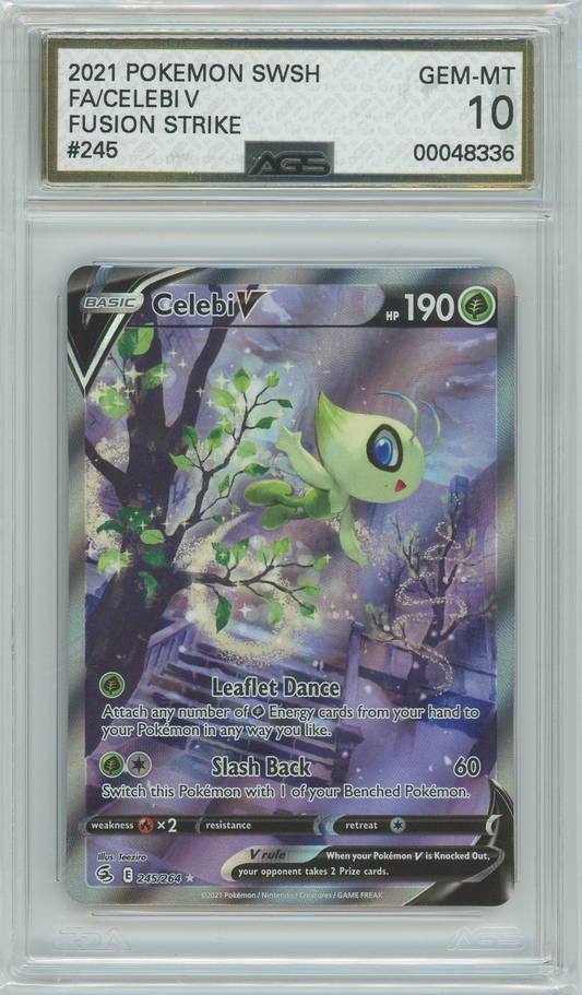 AGS (GEM-MT 10) Celebi V #245 Alt. Art - Fusion Strike (#00048336)