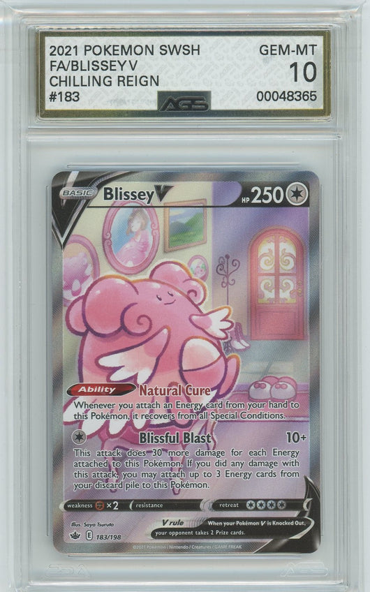 AGS (GEM-MT 10) Blissey V #183 - Chilling Reign (#00048365)