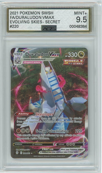 AGS (MINT+ 9.5) Duraludon VMAX #220 - Evolving Skies (#00048384)