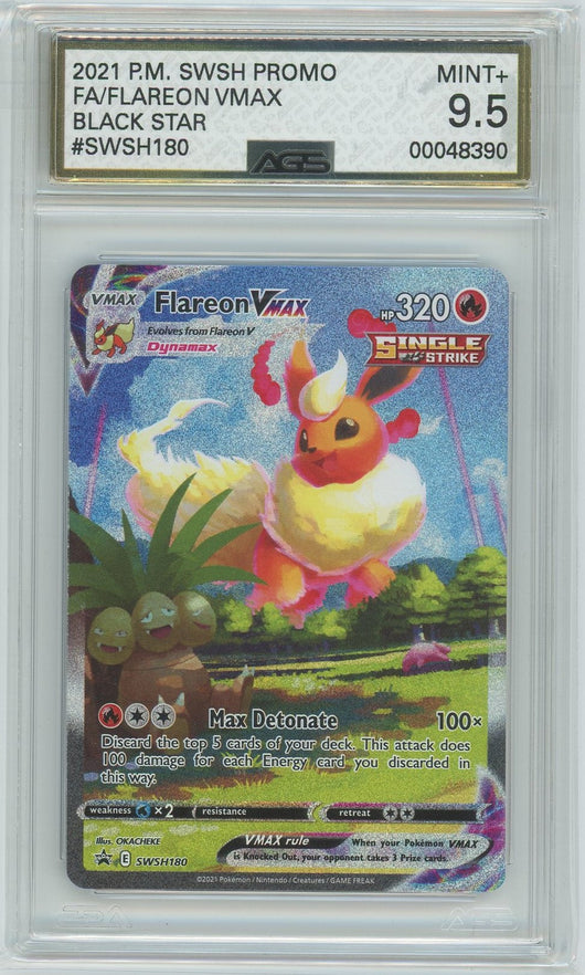 AGS (MINT+ 9.5) Flareon VMAX #180 - Sword & Shield Promos (#00048390)