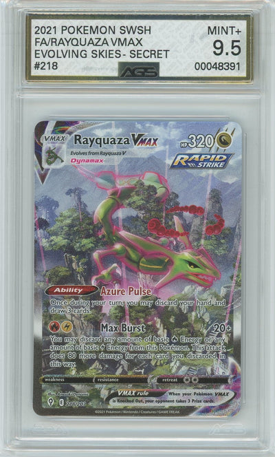 AGS (MINT+ 9.5) Rayquaza VMAX #218 - Evolving Skies (#00048391)