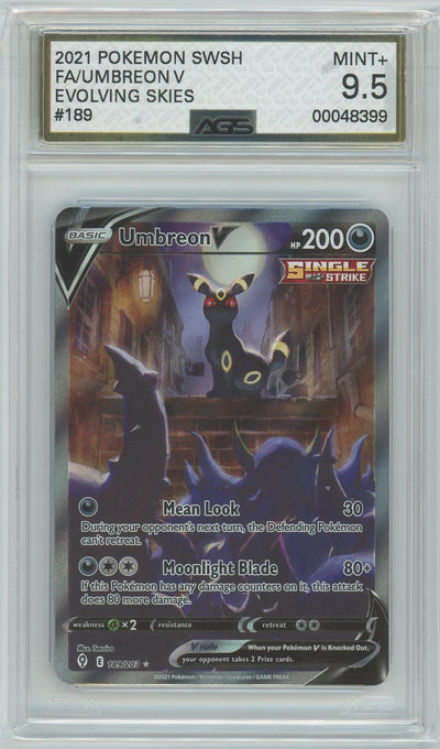 AGS (MINT+ 9.5) Umbreon V #189 - Evolving Skies (#00048399)