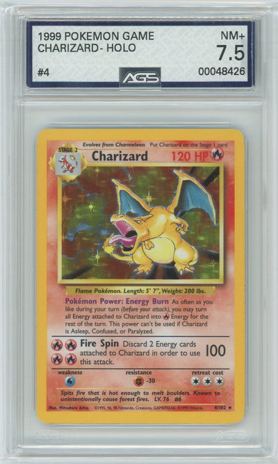 AGS (NM+ 7.5) Charizard #4 - Base Set (#00048426)