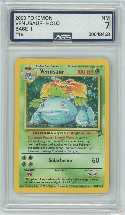 AGS (NM 7) Venusaur #18 - Base Set 2 (#00048468)