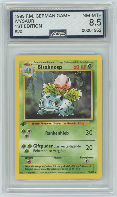 AGS (NM-MT+ 8.5) Ivysaur (Bisaknosp) #30 (German) - 1st Edition Base Set (#00051952)