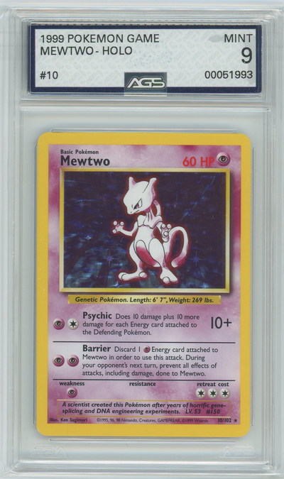 AGS (MINT 9) Mewtwo #10 - Base Set (#00051993)