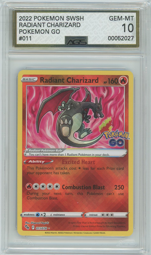 AGS (GEM-MT 10) Radiant Charizard #11 - Pokemon GO (#00052027)