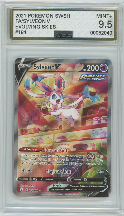AGS (MINT+ 9.5) Sylveon V #184 - Evolving Skies (#00052049)