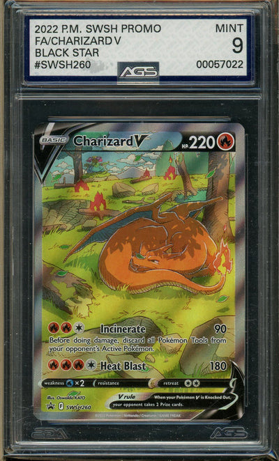 AGS (MINT 9) Charizard V #SWSH260 - Sword & Shield Promos (#00057022)