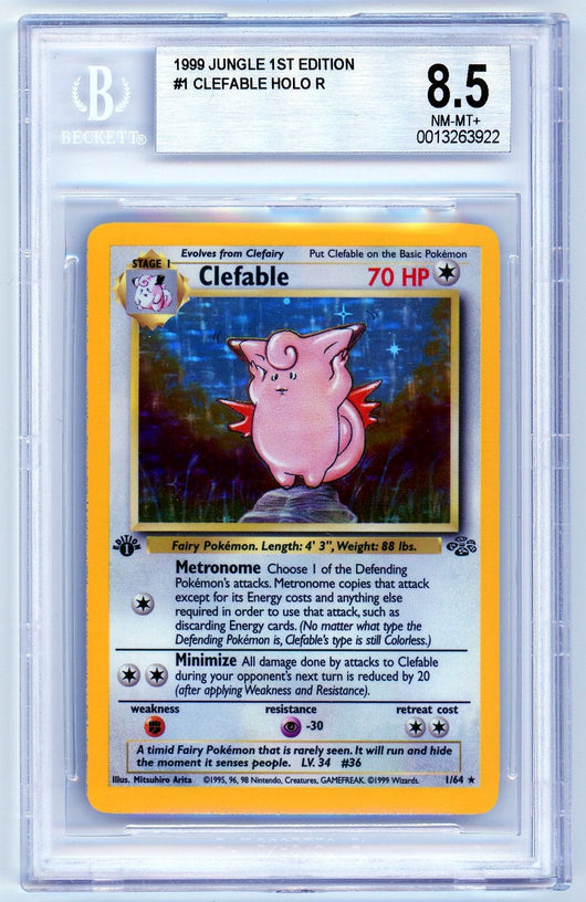 BGS 8.5 (NM-MT+) Clefable Holo - 1999 Pokemon Jungle 1st Edition (#0013263922)