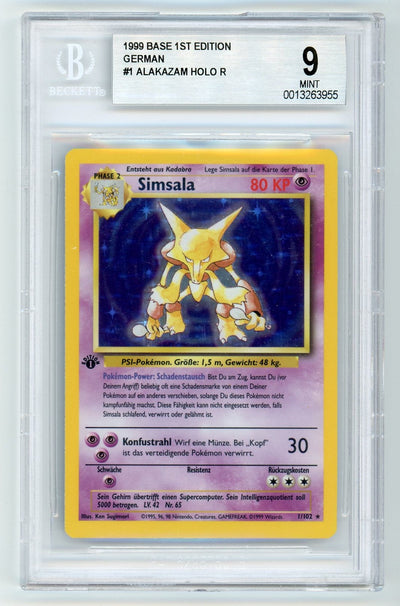 BGS 9 (MINT) Alakazam Holo - 1999 Pokemon Base 1st Edition (German) (#0013263955)
