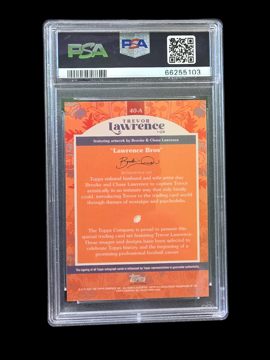 2021 Topps X Trevor Lawrence Trevor Lawrence #40A Autograph Black PSA 10