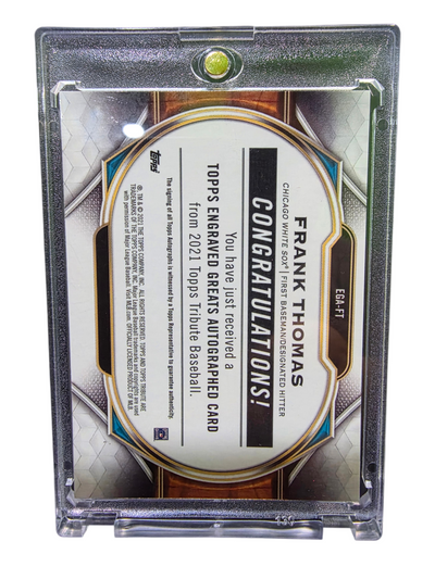 2021 Topps Tribute Engraved Greats Autographs Frank Thomas #EGA-FT Orange 24/25