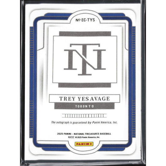 2025 Panini National Treasures Baseball - Ecklar's Choice Trey Yesavage #EC-TYS