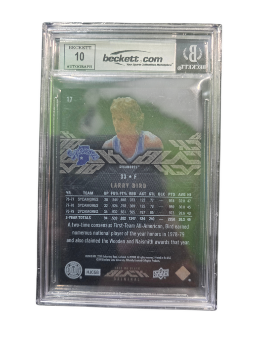 2013 UD Black Larry Bird #17 /175 BGS Authentic